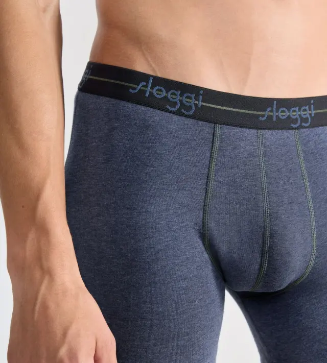 Sloggi Men Μακρυά Μποξεράκια Start Short Συνδυασμός Μπλε Ραφ Denim 2-Pack 2