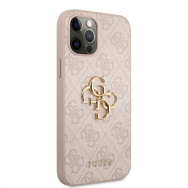 Guess PU 4G Metal Logo Case for iPhone 12/12 Pro Pink 3