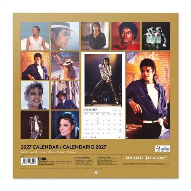 HMEΡΟΛΟΓΙΟ ΤΟΙΧΟΥ MICHAEL JACKSON 2027 30X30 CALENDAR CP27092 2