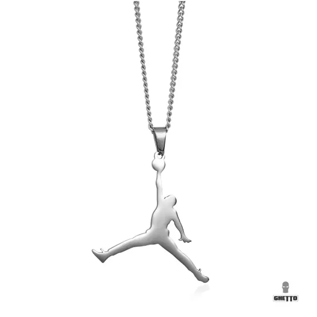 Ghetto Hip Hop Famous Basketball Sport SS Necklace Unisex Silver