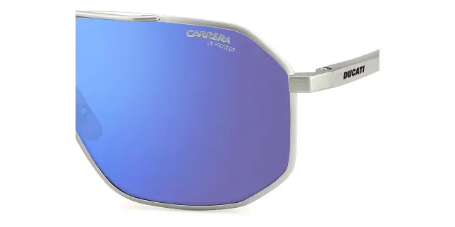Carrera Ducati Γυαλιά Ηλίου με Ματ Ασημί Μεταλλικό Σκελετό και Γκρι Φακό με Μπλε Καθρέφτη CARDUC 037/S CTL/XT 3