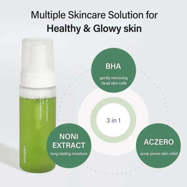 Celimax The Real Noni Acne Bubble Cleanser Αφρός καθαρισμού με αντιφλεγμονώδη δράση 155ml 2