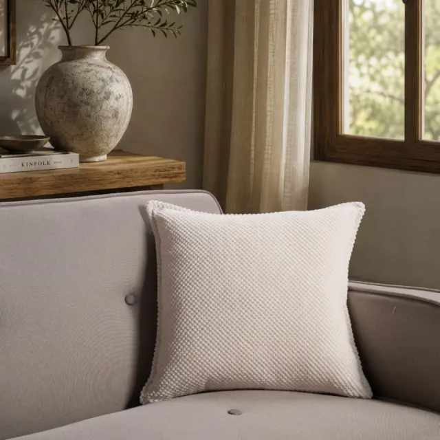 Μαξιλαροθήκη Αδιάβροχη Pearl 01 Ivory TEORAN 45x45cm με γέμιση