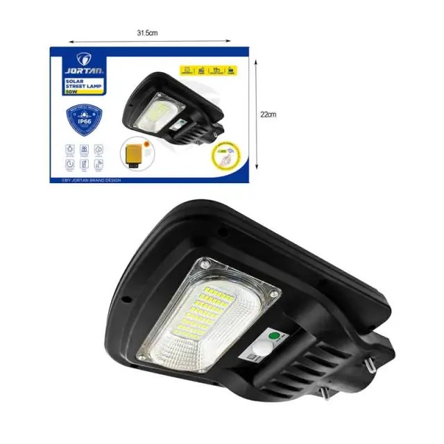 Jortan Led Αδιάβροχο Ηλιακό Φωτιστικό Δρόμου 50W με Ανιχνευτή Κίνησης Και Τηλεχειριστήριο IP66 - Solar Street Lamp 0274012 3