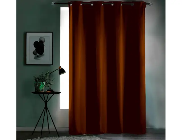 Κουρτίνα Συσκότισης Occult Douceur d'intérieur με τρουκς και διαστάσεις 135x280cm - Terracotta Orange 1609721 3