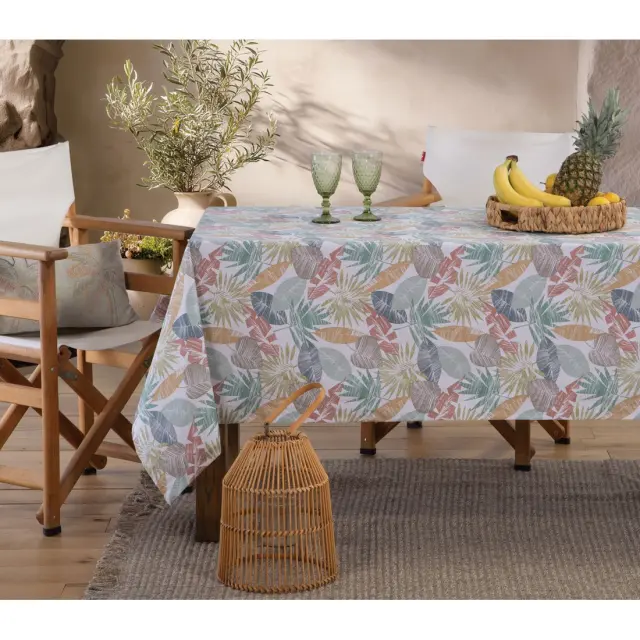 Nef-Nef Homeware Αλέκιαστο Τραπεζομάντηλο Leaferio 140x240 Πράσινο