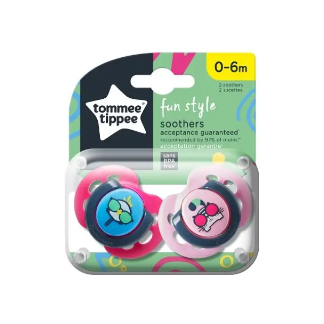Tommee Tippee Ορθοδοντικές Πιπίλες Σιλικόνης για 0-6 μηνών 2τμχ 2