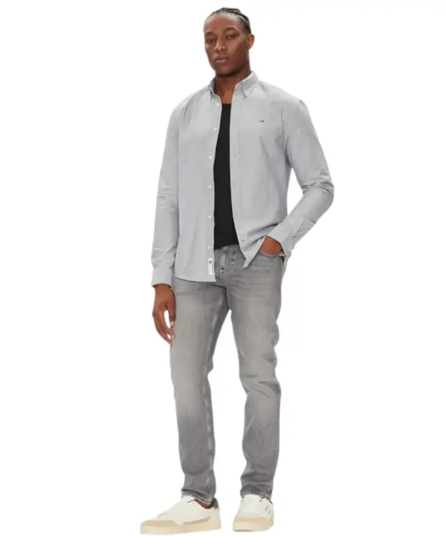Tommy Hilfiger - Ανδρικό Πουκάμισο Oxford Shirt Regular Fit DM0DM21298-C1G Γκρι - S 2