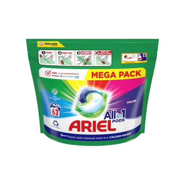 ARIEL Ταμπλέτες Πλυντηρίου All in 1 Color 63ΤΕΜ