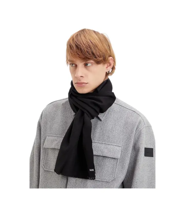 Calvin Klein -Ανδρικό Κασκόλ Formal Logo Light Scarf 35X180 K50K509745-BAX Μαύρο 2