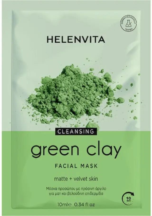 Helenvita Green Clay Cleansing Face Mask Μάσκα προσώπου με Πράσινη Άργιλο για Βαθύ Καθαρισμό 10ml