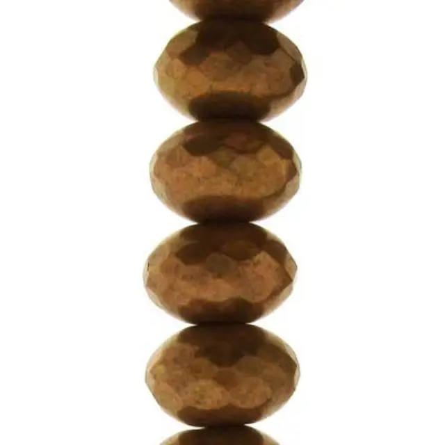 Χάντρα Fire Polish Puffy Bronze Fusion 4x7mm ~44τεμ