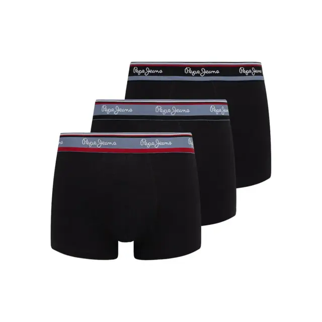 Pepe Jeans Ανδρικό Boxer Buckley Trunk - Τριπλό Πακέτο, Χρώμα Μαύρο