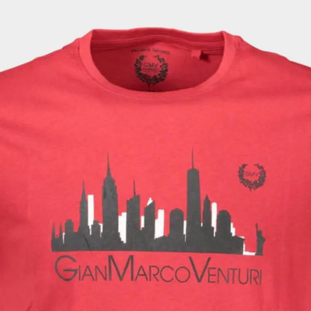 T-Shirt Gian Marco Venturi AU00782 Κόκκινο - 2XL 3