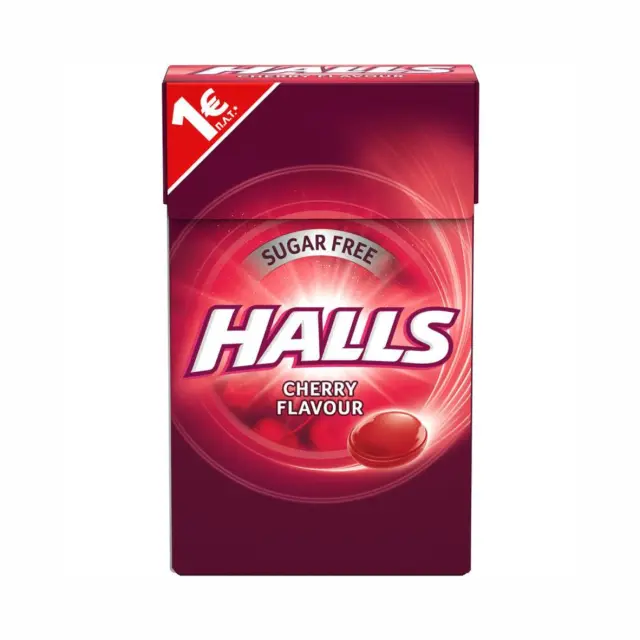 Halls Καραμέλα Κουτί Κεράσι Χωρίς Ζάχαρη (27,5 gr) Συσκ. 12 τμχ
