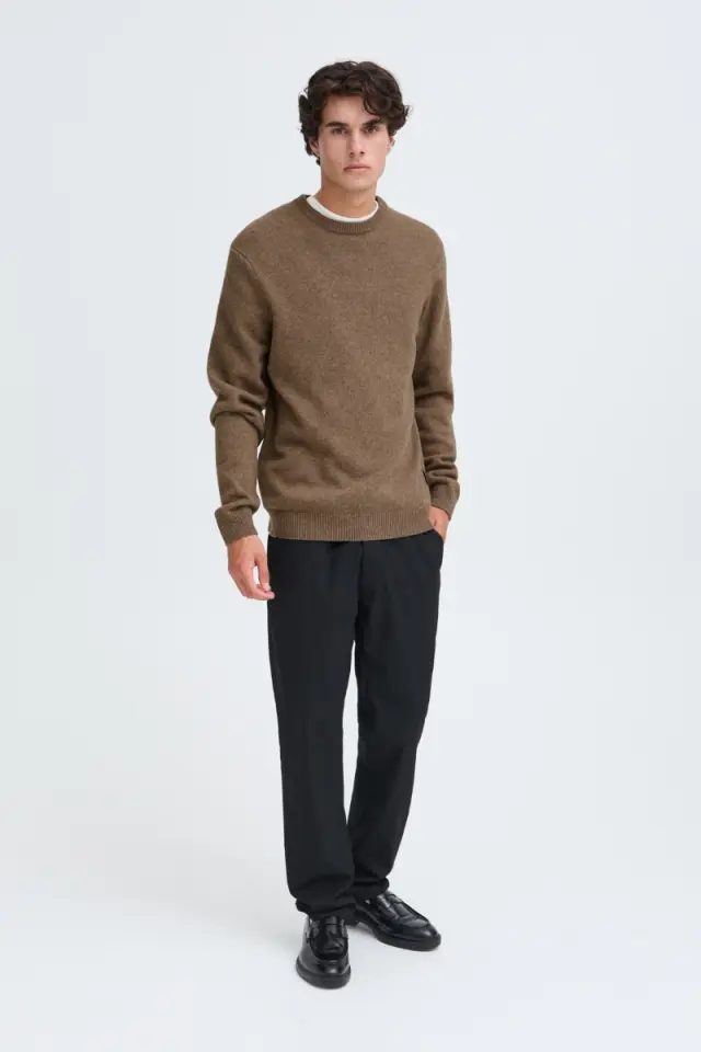 Casual Friday KARL Ανδρικό Μάλλινο Πλεκτό – Chocolate Chip Melange - XXL 3