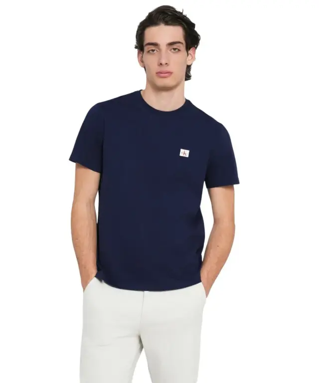 Calvin Klein - Ανδρικό T-shirt Cotton Badge Regular Fit LV04RC272G-WFW Μπλε Σκούρο - M 3
