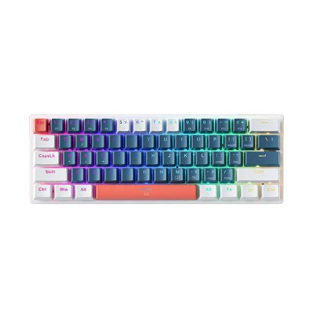 Machenike Gaming Keyboard K500-B61 Wired Mechanical with Backlight Brown Switch Blue / White