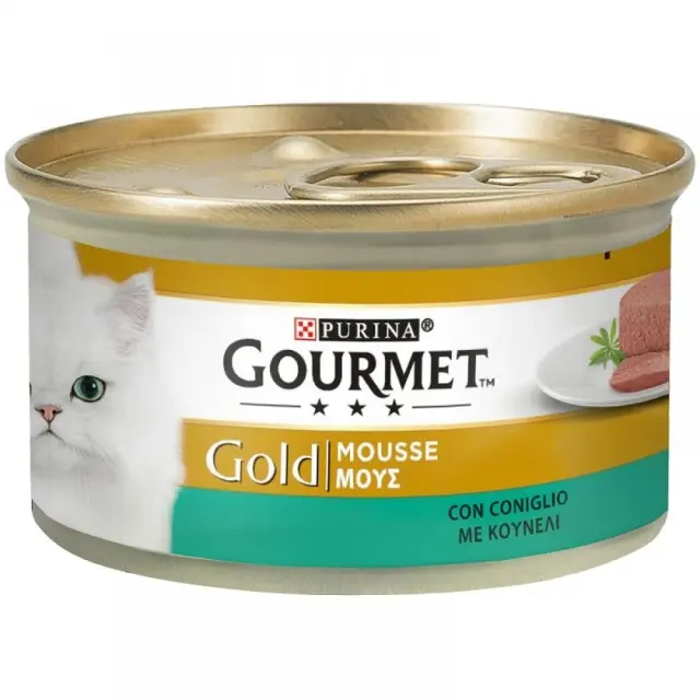 Purina Gourmet Gold Κονσέρβα Γάτας Μους με Κουνέλι 85gr
