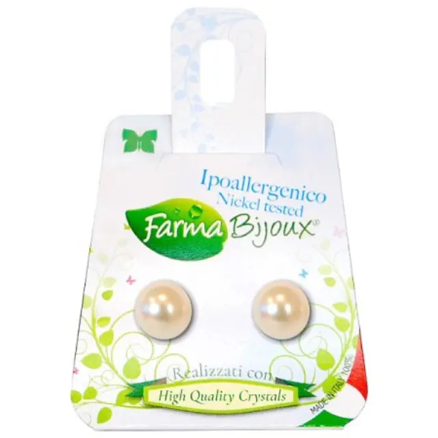 Farma Bijoux Υποαλλεργικά Σκουλαρίκια Cream Rose Πέρλα 6mm, 1 ζευγάρι 2