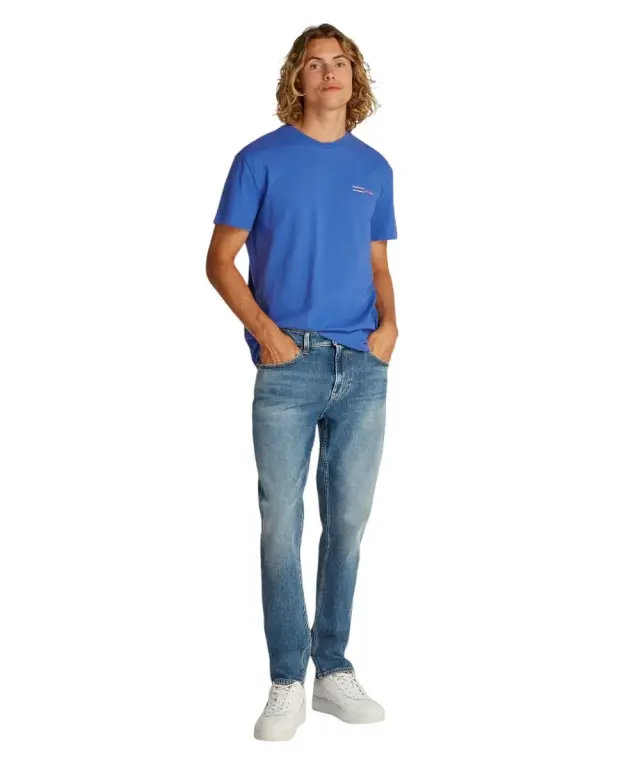 Tommy Hilfiger - Ανδρικό T-shirt b Reg Graphic Slub Ext Regular Fit DM0DM21303-C6E Μπλε Ραφ 3