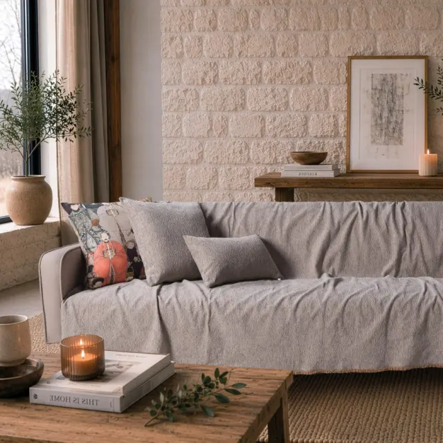 Ριχτάρι Dayton 05 Grey Terracotta TEORAN Τριθέσιο 180x300cm 2