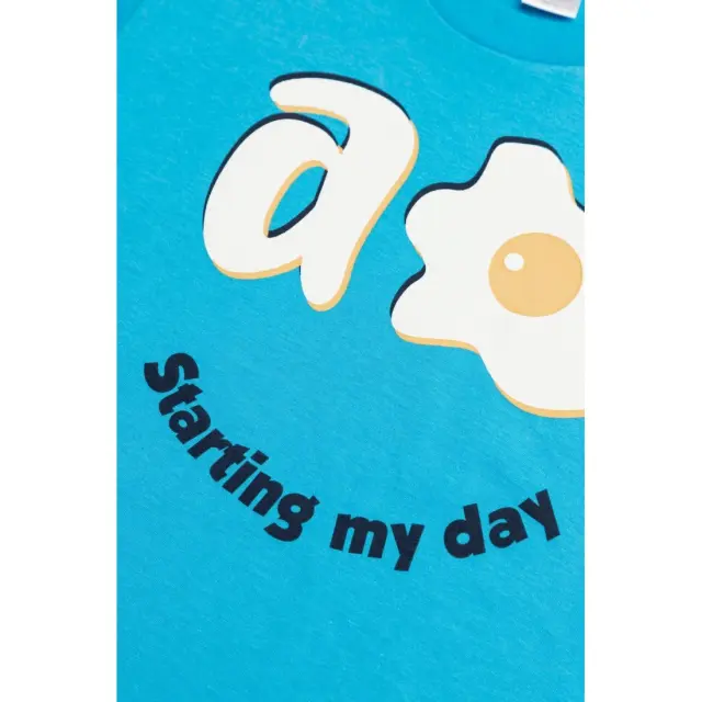 Πυτζάμα Παιδική Καλοκαιρινή Minerva Starting my Day Μπλε No8 61953-171 3