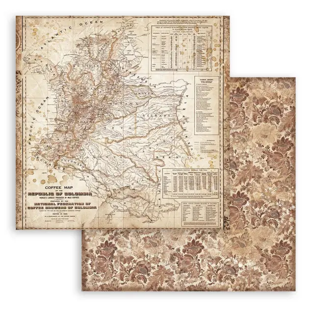 Χαρτιά scrapbooking 10τεμ, 30.5×30.5cm Stamperia, Maxi Background, Coffee and Chocolate 2