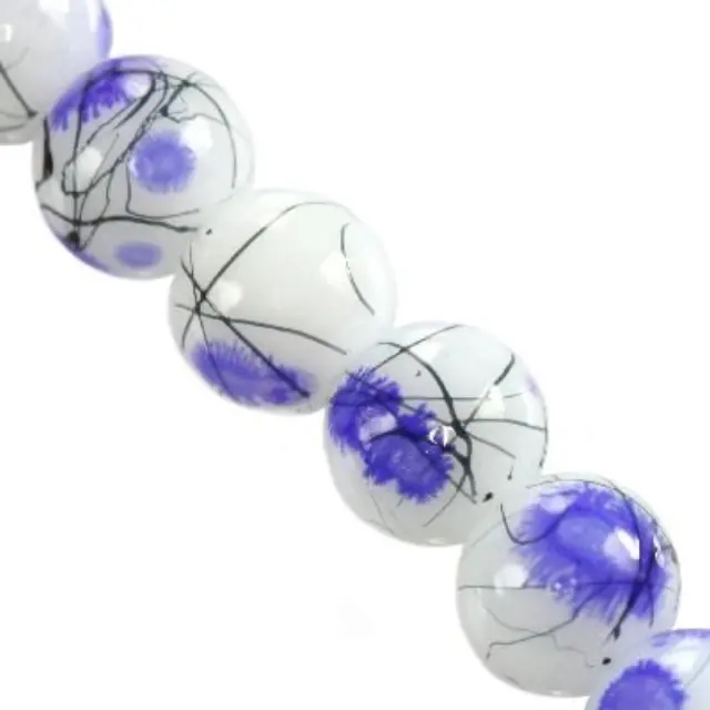Χάντρα Painted Thread Violet 8mm ~100τεμ