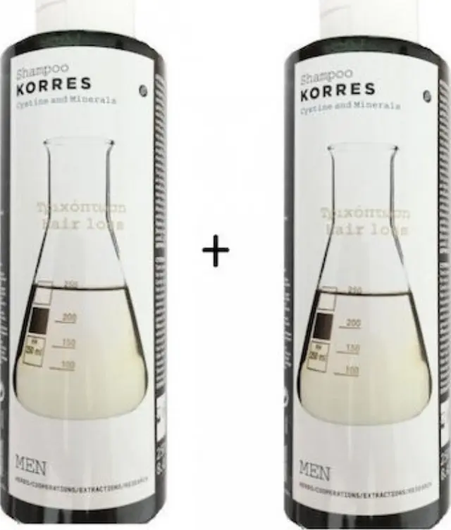 Korres Cystine & Minerals Σαμπουάν κατά της Τριχόπτωσης για Εύθραυστα Μαλλιά 2x250ml