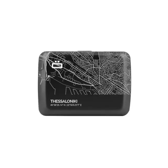 Ogon Πορτοφόλι Αλουμινίου & Θήκη Καρτών / Aluminium V2 Smart Case Wallet: Thessaloniki Map
