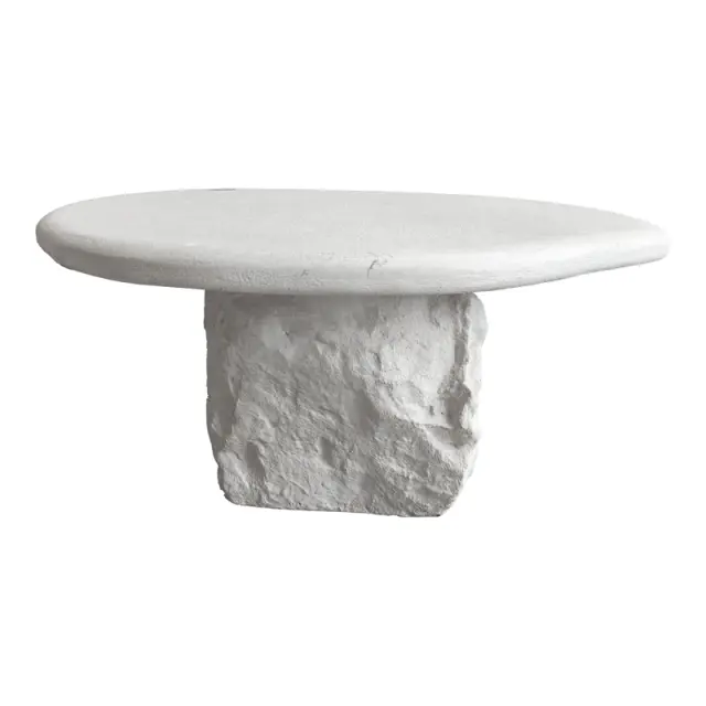 Τραπέζι σαλονιού Zinol pakoworld mdf-polyresin λευκό Φ80x36εκ 3