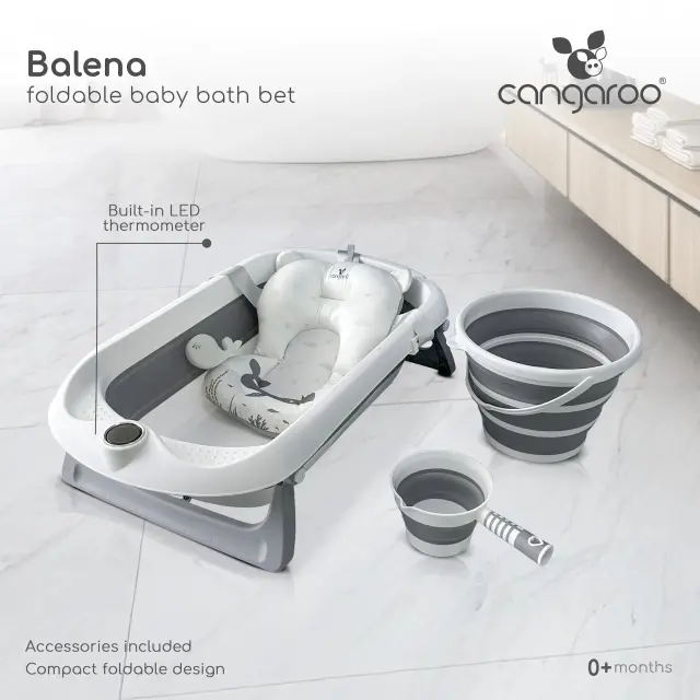 Σετ Μπάνιου Cangaroo με Πτυσσόμενη Μπανιέρα Balena Pink 3800146272500 2