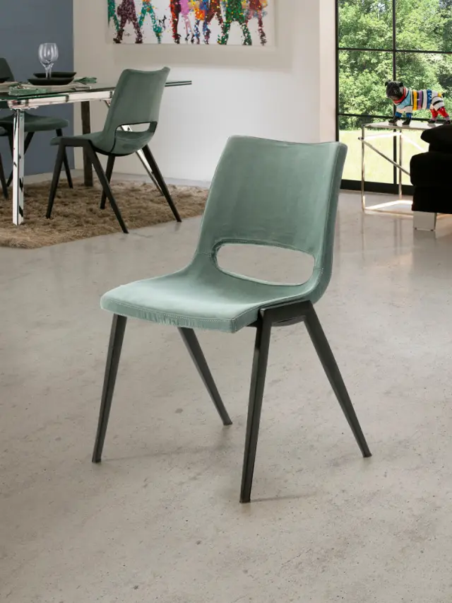 Καρέκλα Aloha 851973 Green με Αδιάβροχη Suede Επένδυση Μαύρο Πράσινο
