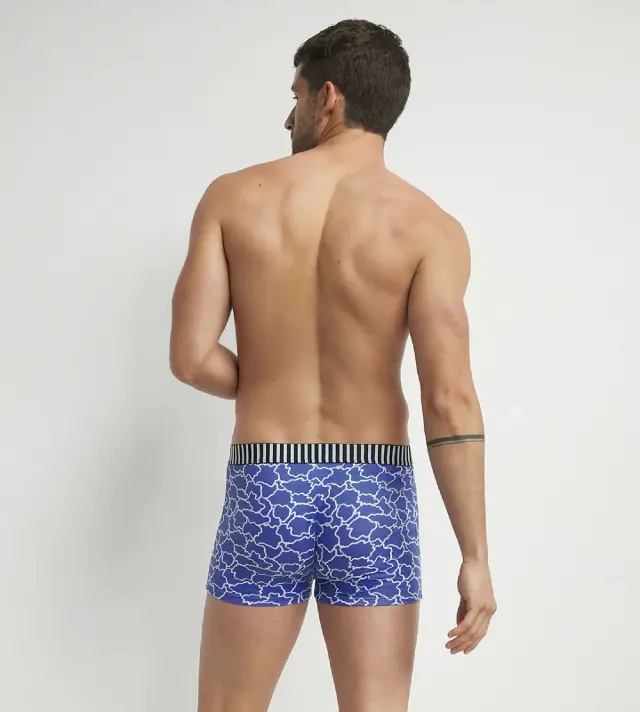 Dim Vibes Ανδρικά Μποξεράκια Με Σχέδια Μπλε Cotton Stretch 3τμχ 2