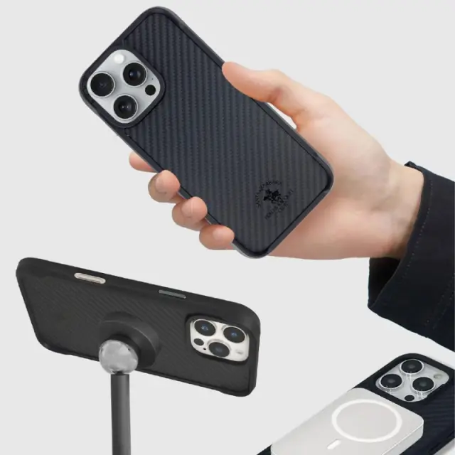 Santa Barbara Polo για iPhone 16 Pro Max Elvis Carbon Magsafe - Μαύρο 3