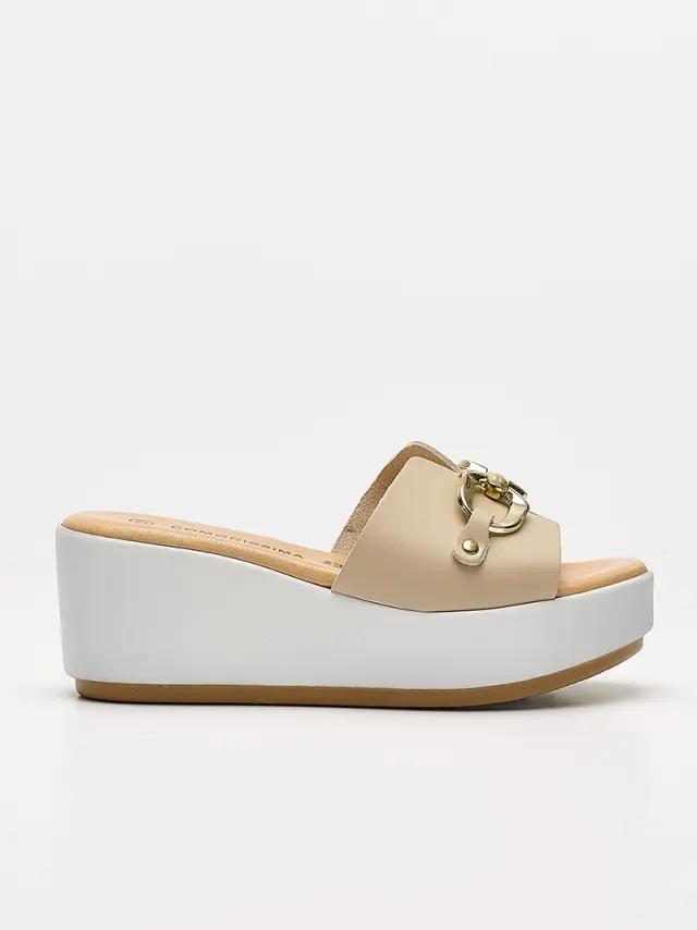 Comodissima Πέδιλα Γυναικείο δέρμα Μπεζ COM/343190 BEIGE 3