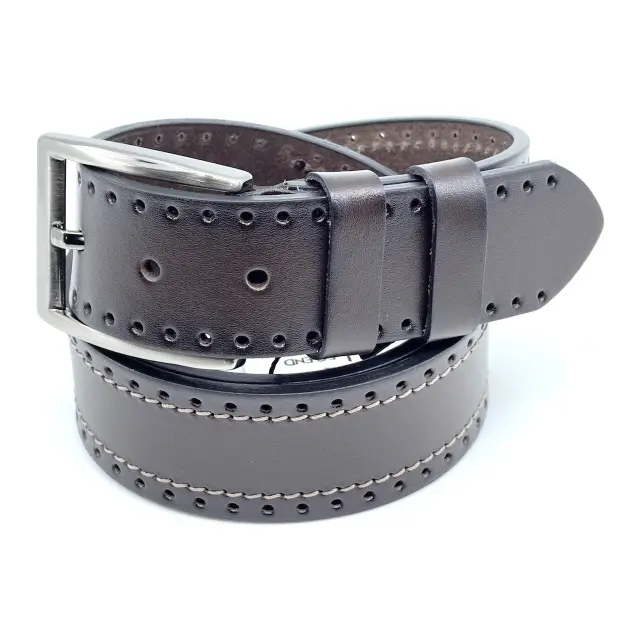 Καφέ Δερμάτινη Ζώνη Full Grain 4 cm - 125cm