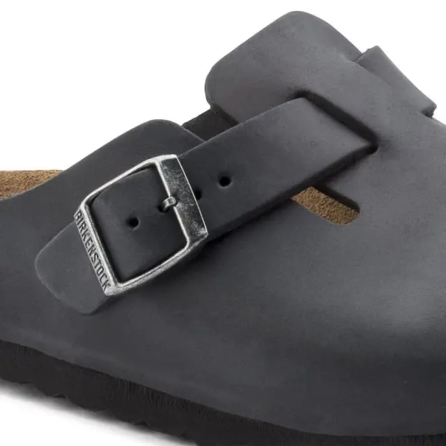 Ανατομικά Δερμάτινα Σαμπό Birkenstock Boston 0059461 Μαύρα Regular Fit Μαύρο - 40 3