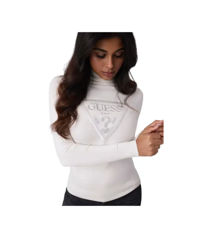 Guess - Γυναικείο Πουλόβερ Ζιβάγκο Slim Fit W6BR54Z1455-G012 Λευκό 3