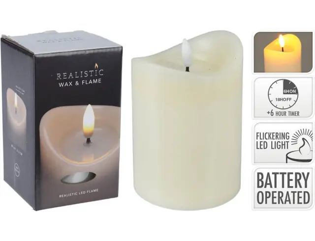 Διακοσμητικό Κερί LED με διαστάσεις 9x12.5cm - Ivory AX5432290 3