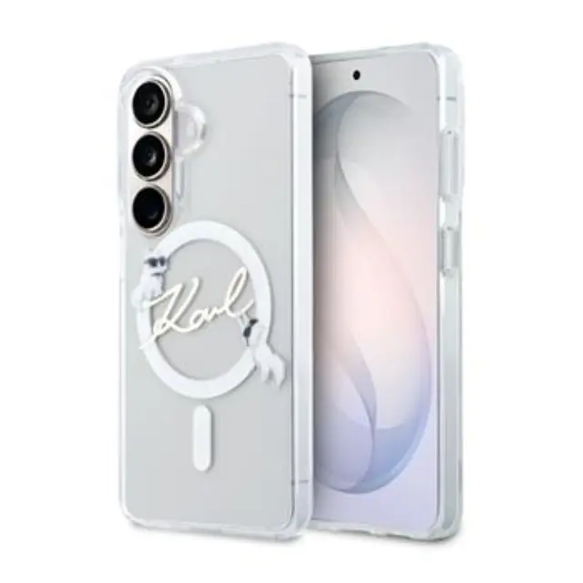 Karl Lagerfeld IML Choupette Karl Script Logo Magnetic Case for Samsung Galaxy S26 Transparent