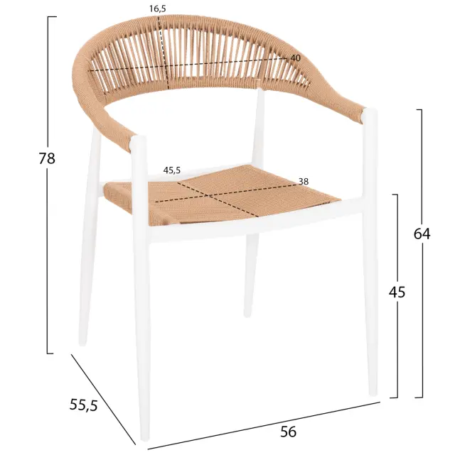 ΠΟΛΥΘΡΟΝΑ ΑΛΟΥΜΙΝΙΟΥ ΛΕΥΚΗ PΕ RATTAN ΜΠΕΖ FB95854.01 56x55,5x78Υεκ. 2