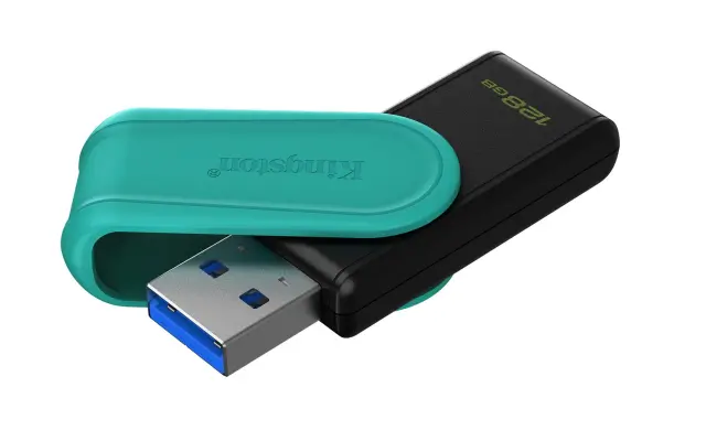 Kingston Technology DataTraveler 128GB Portable USB 3.2 Gen 1 Exodia S (Black-Turquoise)