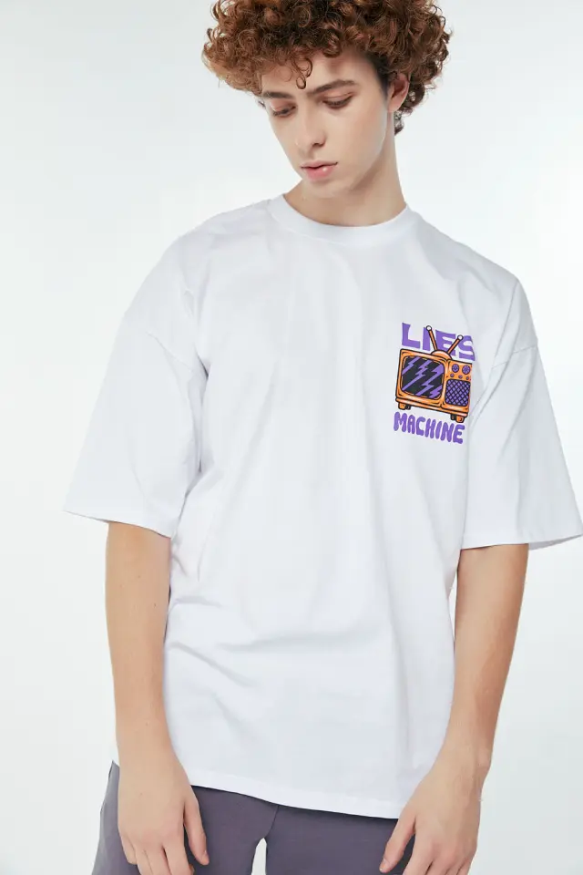 T-Shirt Βαμβακερό Lies Λευκό