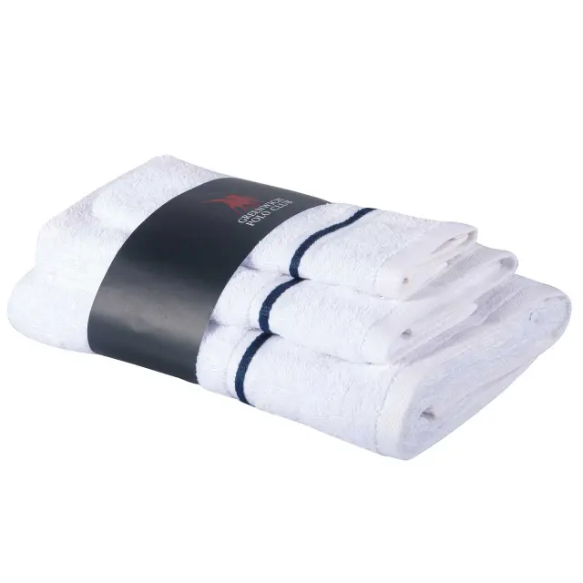 Πετσέτες Σετ 3Τεμ 30x50-50x90-70x140 480gsm Cozy Greenwich Polo Club 4100 White 100% βαμβακερό 2