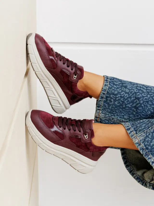 Gabor Sneakers Γυναικείο Δέρμα / Δέρμα Nubuck Μπορντώ GAB/73370 25-MULBERRY 2