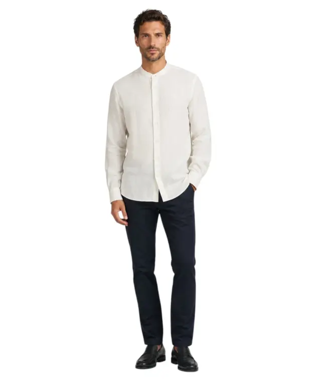 North Sails - Ανδρικό Μακρυμάνικο Πουκάμισο Mandarin Collar 664438-000-0101 Λευκό 3