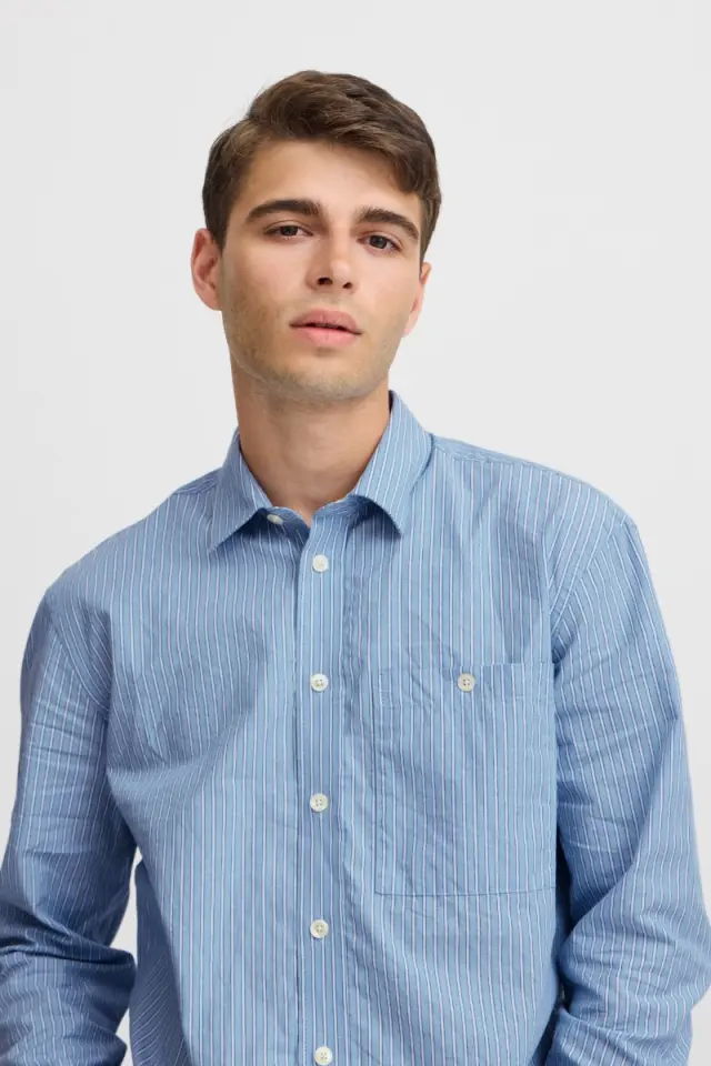Casual Friday Ανδρικό ALVIN Ριγέ Πουκάμισο – Placid Blue - XXL 3