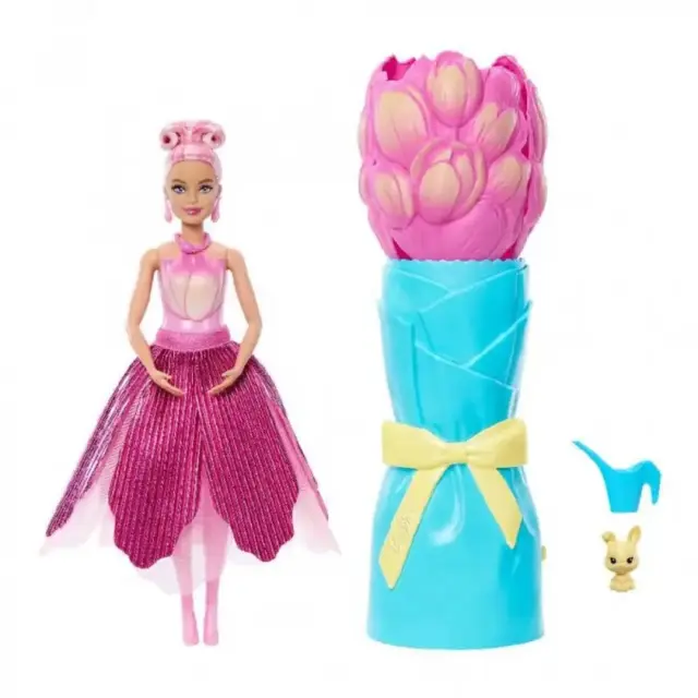 Mattel Barbie Petal Pop Pink Tulip Κούκλα Barbie με Λουλουδένιο Outfit + Αξεσουάρ (JMF57)